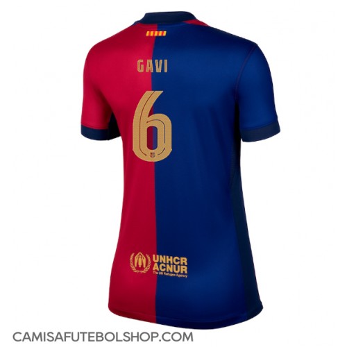 Camisa de time de futebol Barcelona Paez Gavi #6 Replicas 1º Equipamento Feminina 2024-25 Manga Curta